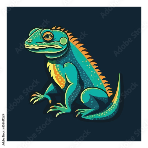 lizard mascot logo for reptile captivity. flat color