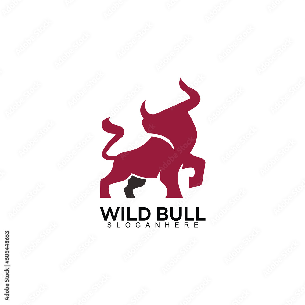 wild bull logo design flat color wild bull logo design flat color