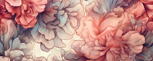 Abstract Floral Blossom Painting Background Generative AI © LayerAce.com