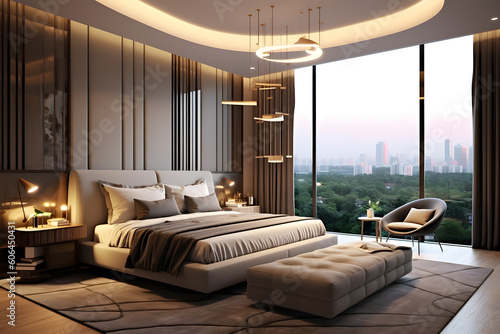 Contemporary Elegance: A Stylish Master Bedroom with a Neutral Touch