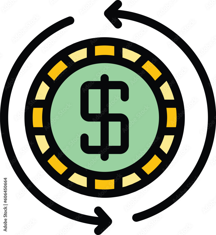 Money exchange icon. Outline Money exchange vector icon for web design isolated on white background color flat Money exchange icon. Outline Money exchange vector icon for web design isolated on white background color flat
