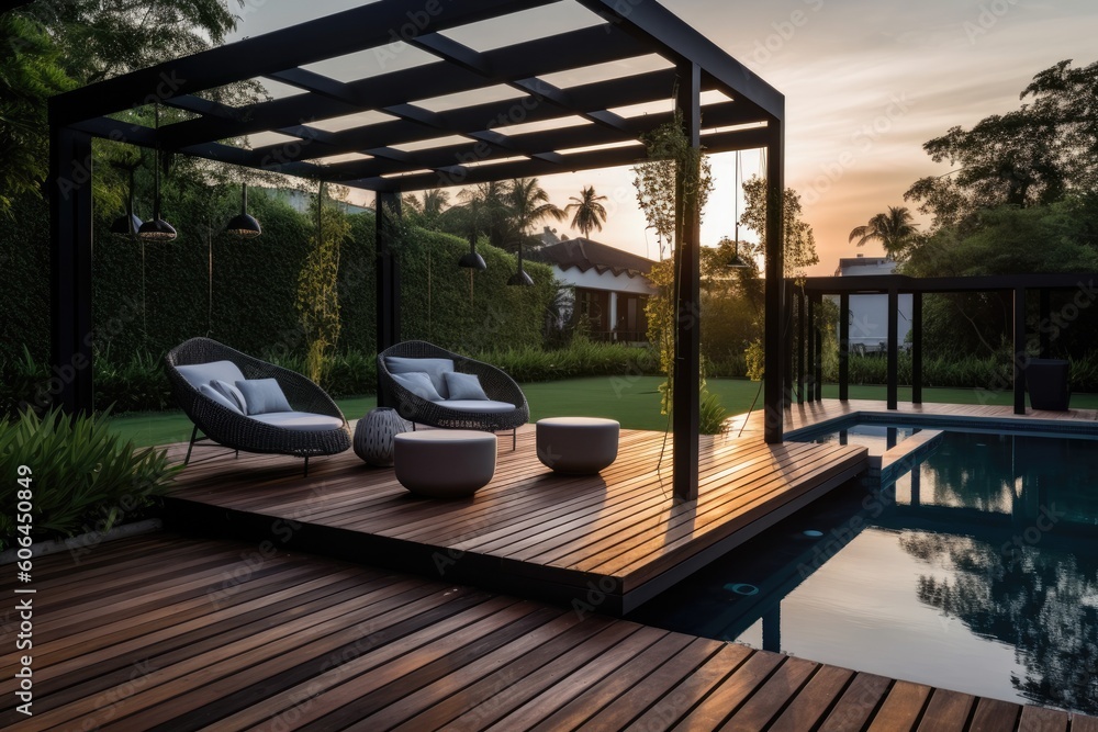 Swimming pool at night