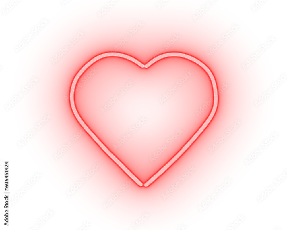 red heart neon sign icon