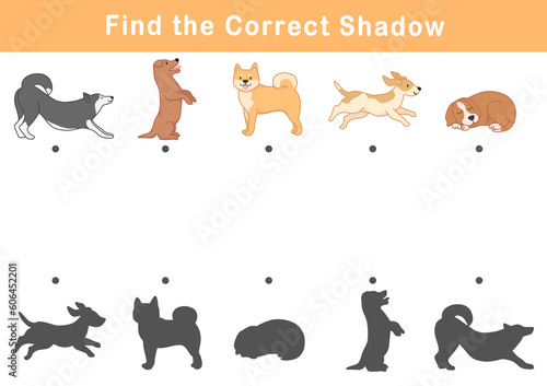 Canvas Print Shadow matching game for kids