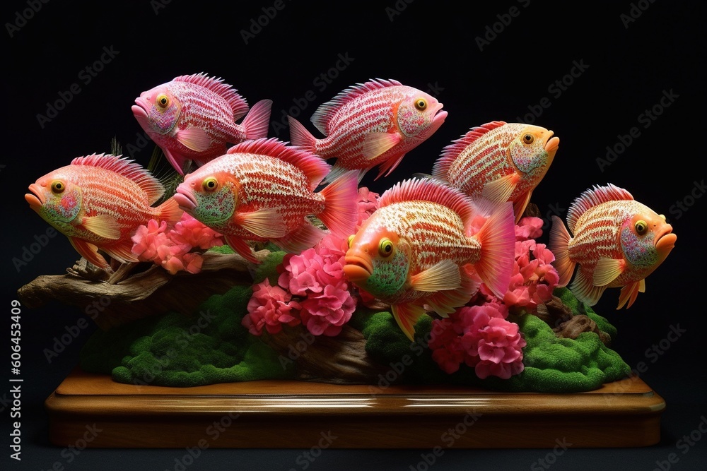 A stunning display of Flowerhorn fish