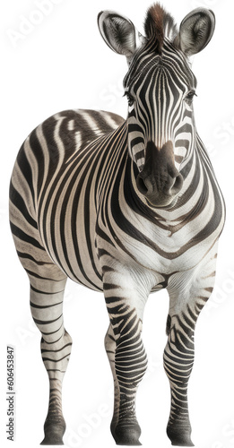 African zebra isolated on a white background  generative AI animal