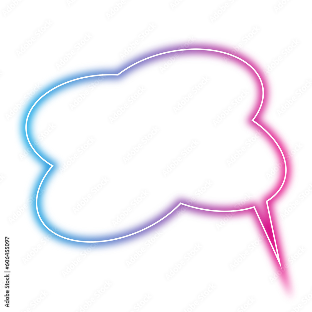 Neon chat bubble png. Glowing speech bubble on transparent background. Neon chat bubble png. Glowing speech bubble on transparent background.