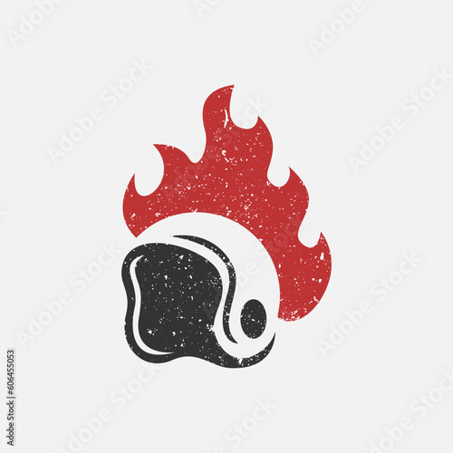 fire flame helmet logo silhouette