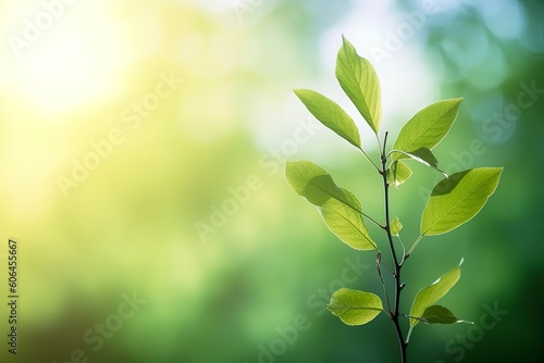 World Environment Day concept, green tree leaves on blurred background, generate ai