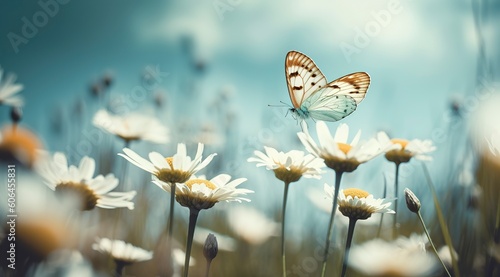abstract nature spring Background  spring flower and butterfly © MstAsma