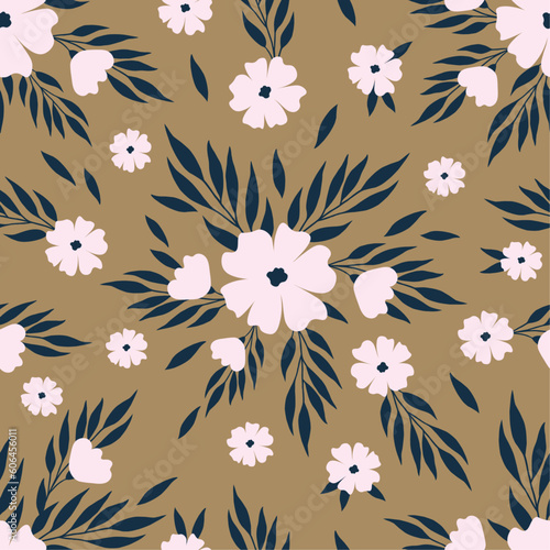 Vector seamless floral pattern. Design for fabric, wrapping paper and backgrounds.