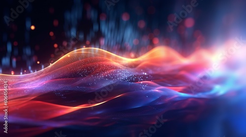 Wallpaper Mural abstract futuristic background with pink blue glowing neon moving high speed wave lines and bokeh lights. Data transfer concept Fantastic wallpaper, Generative AI Torontodigital.ca