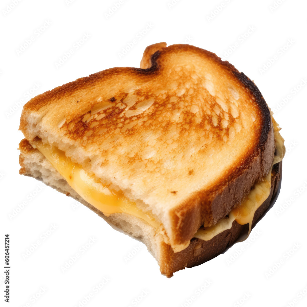 Grilled cheese sandwich isolated. Generative AI. Grilled cheese sandwich isolated. Generative AI.