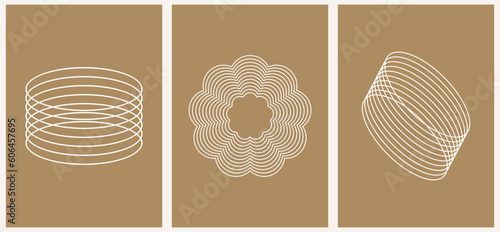Retro futuristic elements for design. Collection of abstract graphic geometric symbols and objects in y2k style. Templates for pomters, banners, stickers, business cards