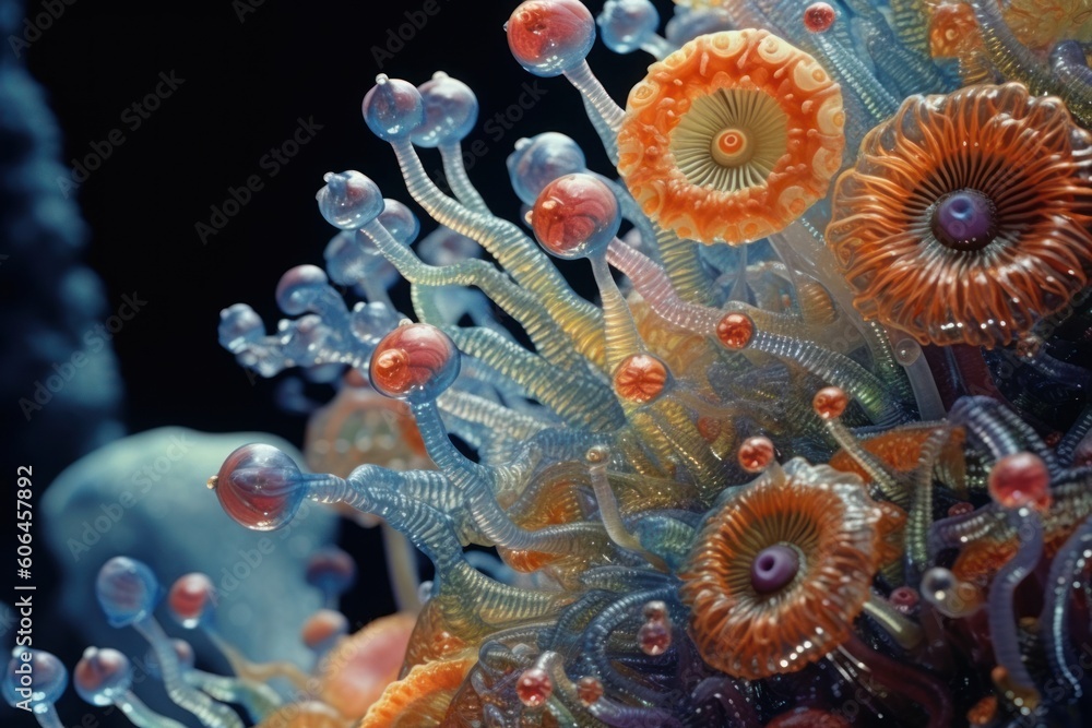 microworld organic formation close-up view, ai tools generated image microworld organic formation close-up view, ai tools generated image