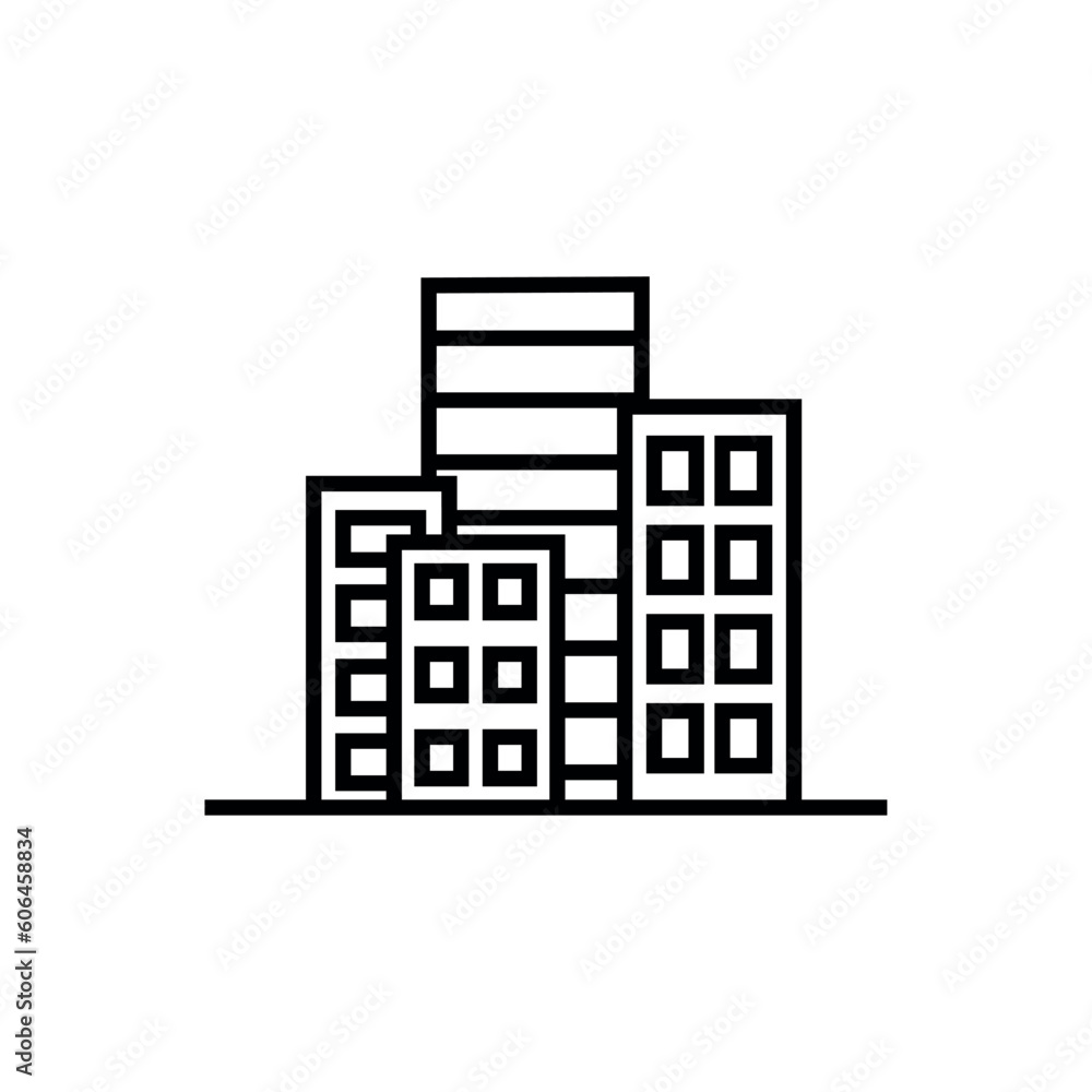 Skyscraper line icon, cooking food logo vector Skyscraper line icon, cooking food logo vector