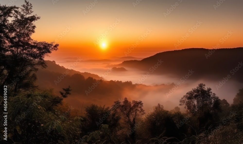 sunset over the mountains HD 8K wallpaper Stock Photography Photo Image