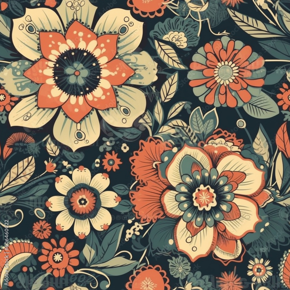 the nostalgic charm of seamless retro flower wallpaper for contemporary spaces
