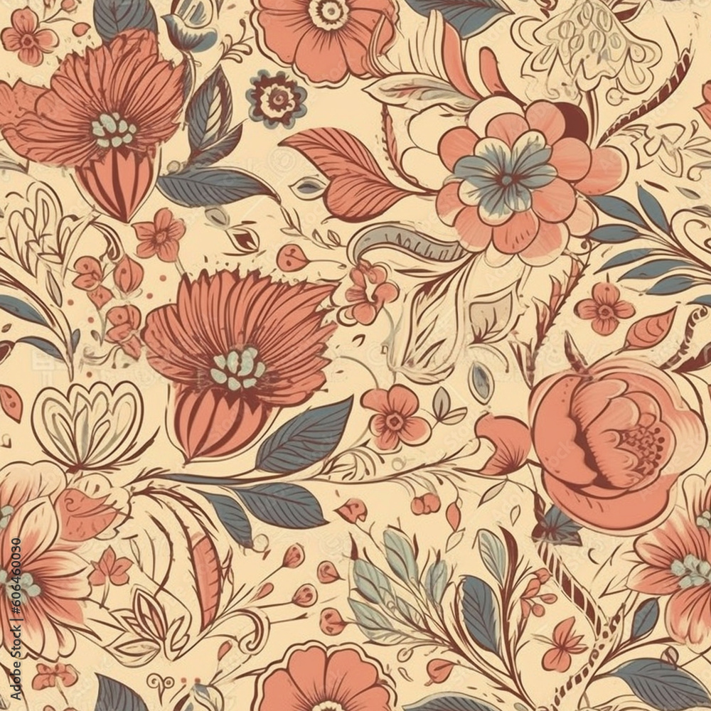 vintage-inspired patterns for a classic appeal in floral wallpaper