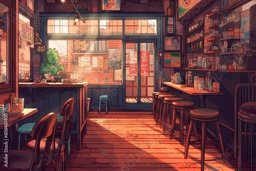 Vintage Anime Vibes  Immerse Yourself in a Cute and Cozy Caf   in Amsterdam on a Rainy Day