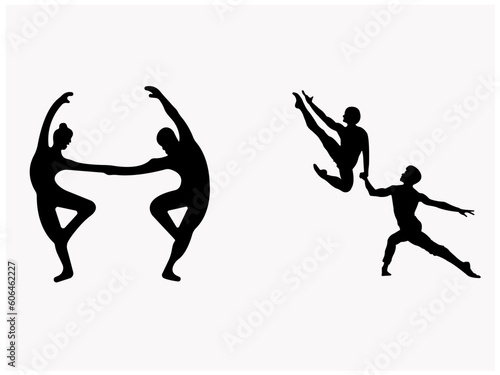 set of silhouettes of people