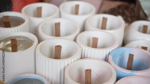 The process of making scented candles at home. Factory for the production of candles. A candle that crackles when burning. The process of pouring wax into molds.