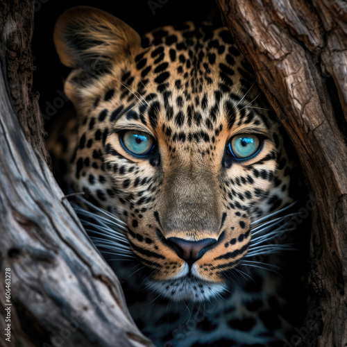 Portrait of a leopard close up portrait