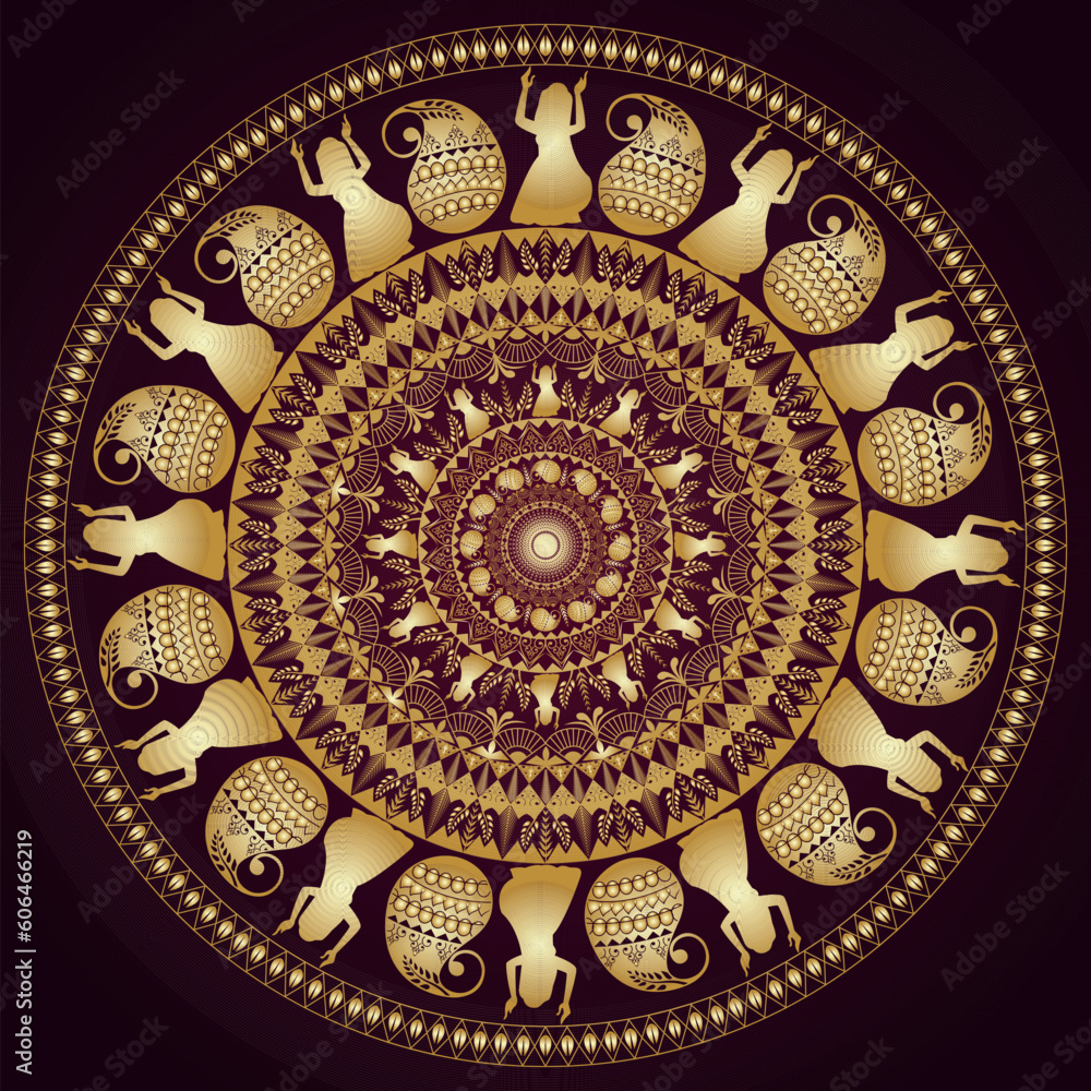 Fototapeta premium Luxury design premium styling ornamental golden and silver background mandala design