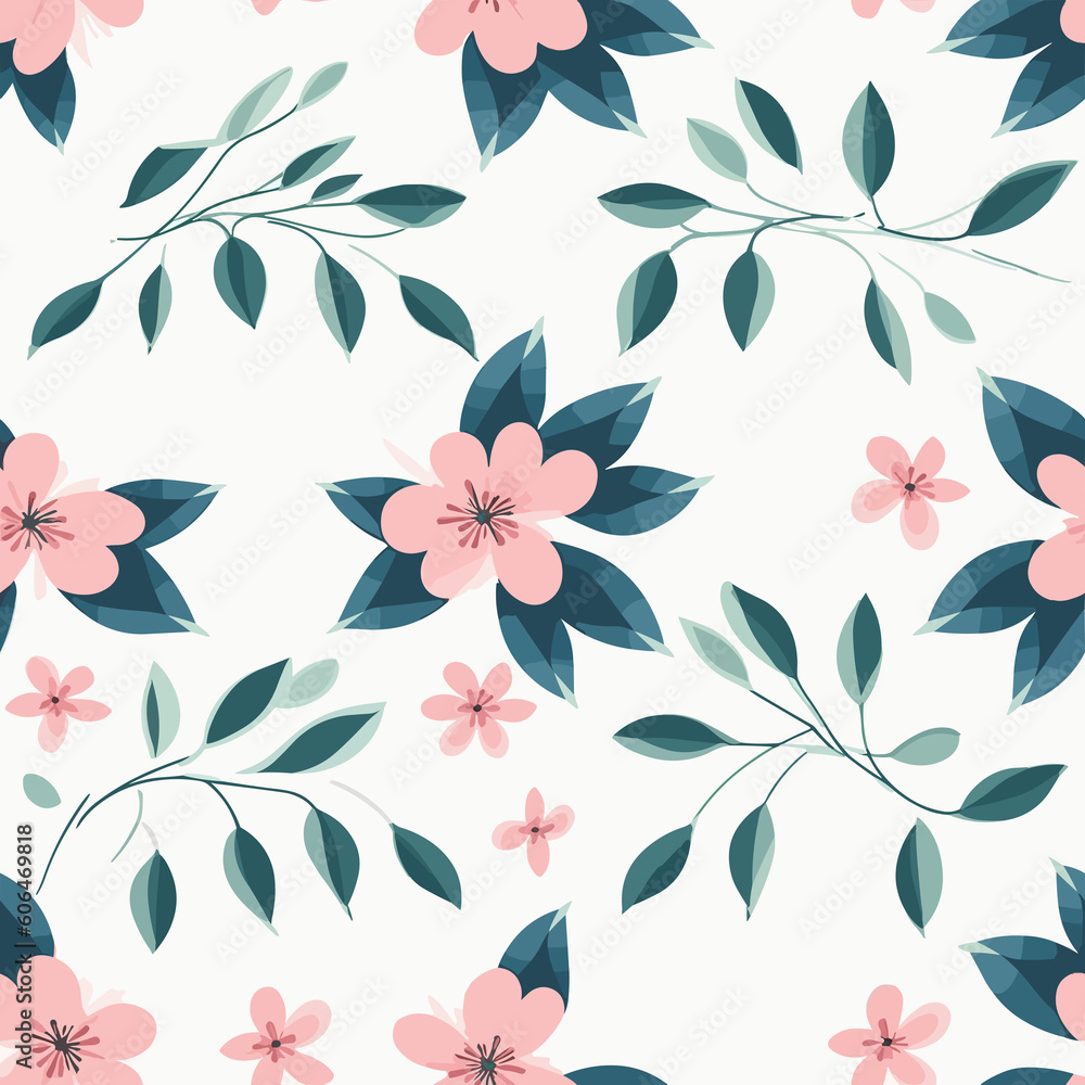 Simplicity in Bloom: Minimalistic Floral Pattern. Generative AI Simplicity in Bloom: Minimalistic Floral Pattern. Generative AI
