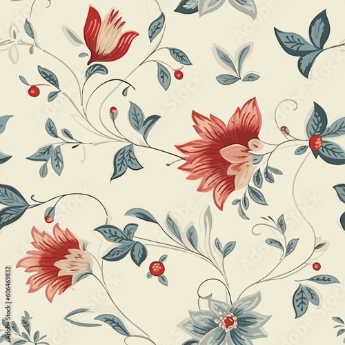 Simplicity in Bloom  Minimalistic Floral Pattern. Generative AI