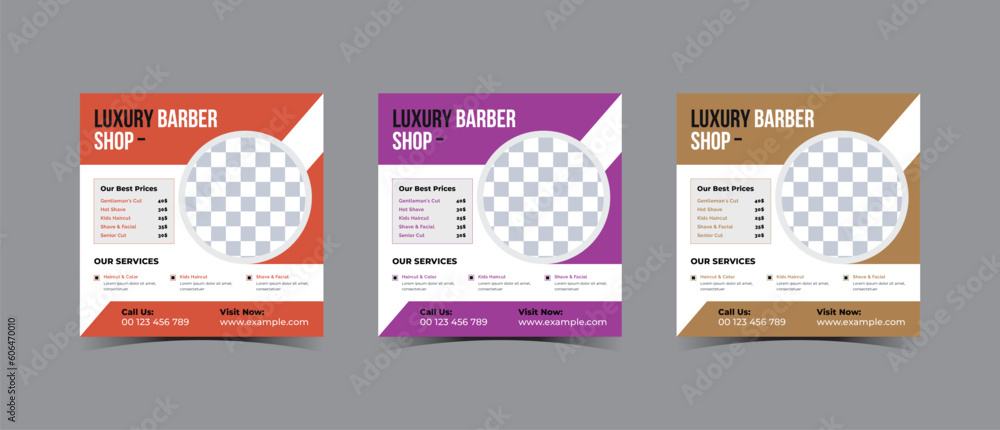 Barbershop social media post template Barbershop social media post template
