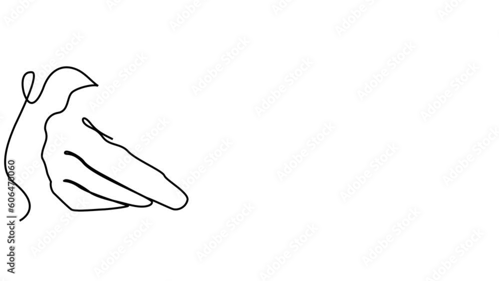 One line hand writing continuous line drawing hand with pen line art illustration One line hand writing continuous line drawing hand with pen line art illustration