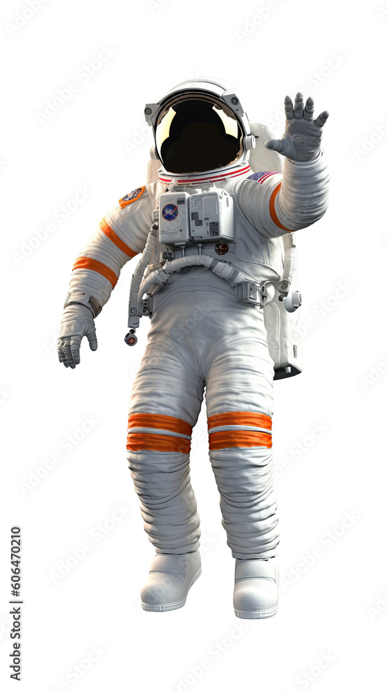 Astronaut in spacesuit, isolated background, Ai generated image