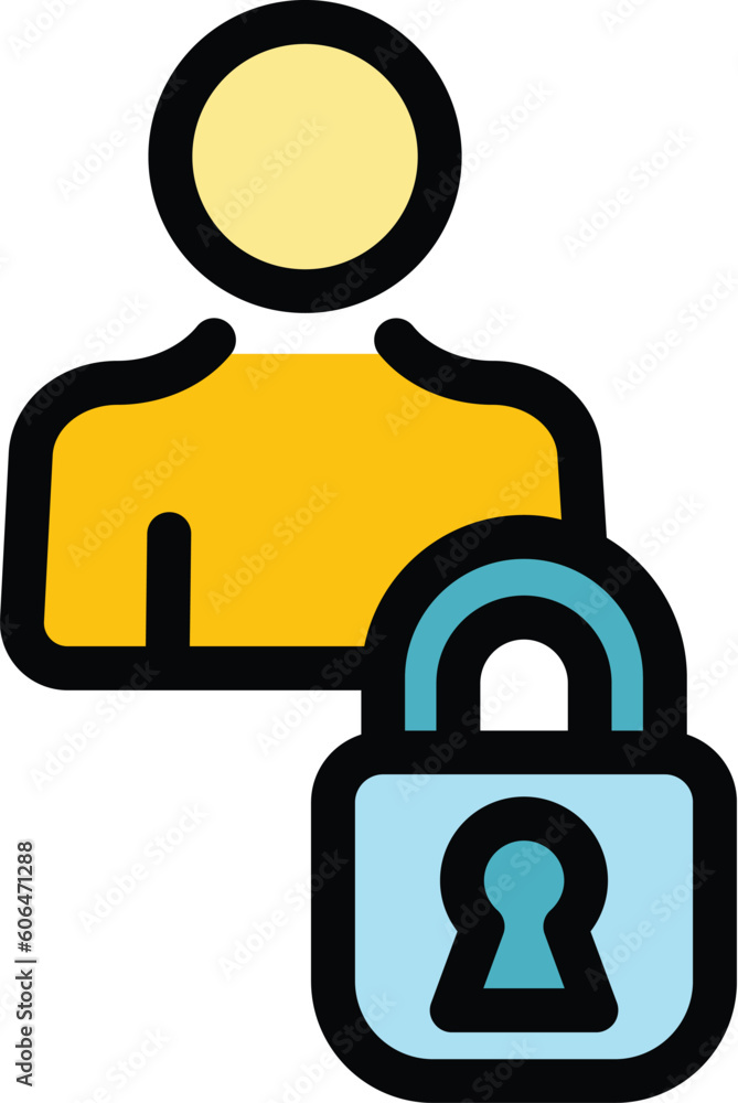 Blacklist padlock icon. Outline Blacklist padlock vector icon for web design isolated on white background color flat Blacklist padlock icon. Outline Blacklist padlock vector icon for web design isolated on white background color flat