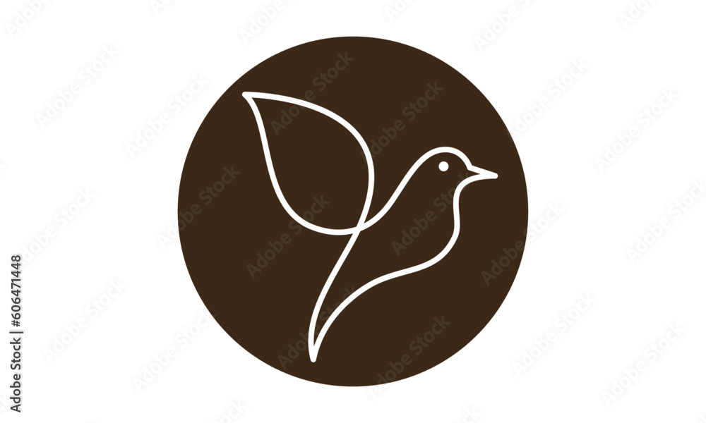 Abstract Bird Logo Line Art Silhouette Abstract Bird Logo Line Art Silhouette