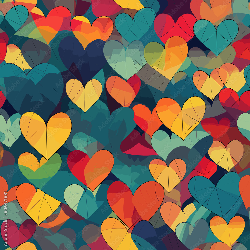 Heartfelt Affection: A Passionate Red Heart Pattern. Generative AI