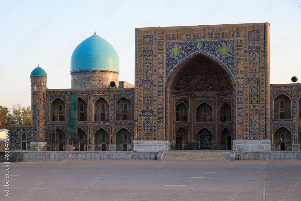 Detail of the Registan square in Samarkand, Uzbekistan