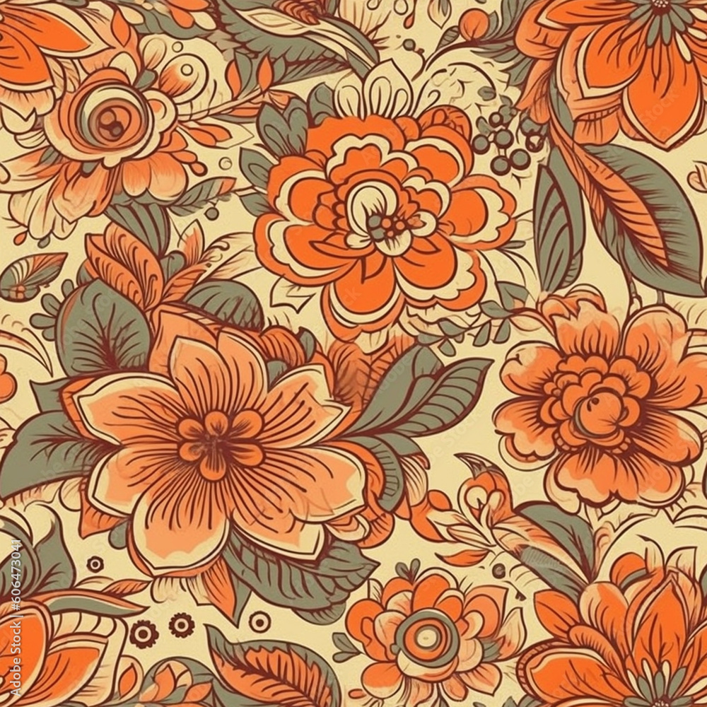 seamless floral patterns: stunning wall art inspired by the '50s seamless floral patterns: stunning wall art inspired by the '50s
