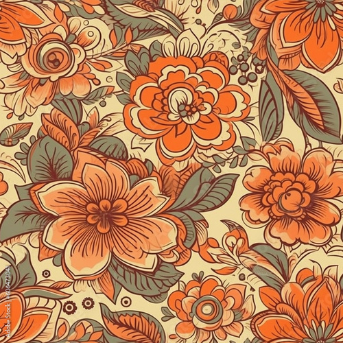 seamless floral patterns: stunning wall art inspired by the '50s