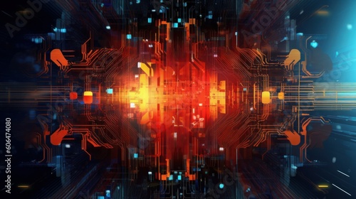 Circuit board background  can be used as digital dynamic wallpaper  technology background. Ai generative.