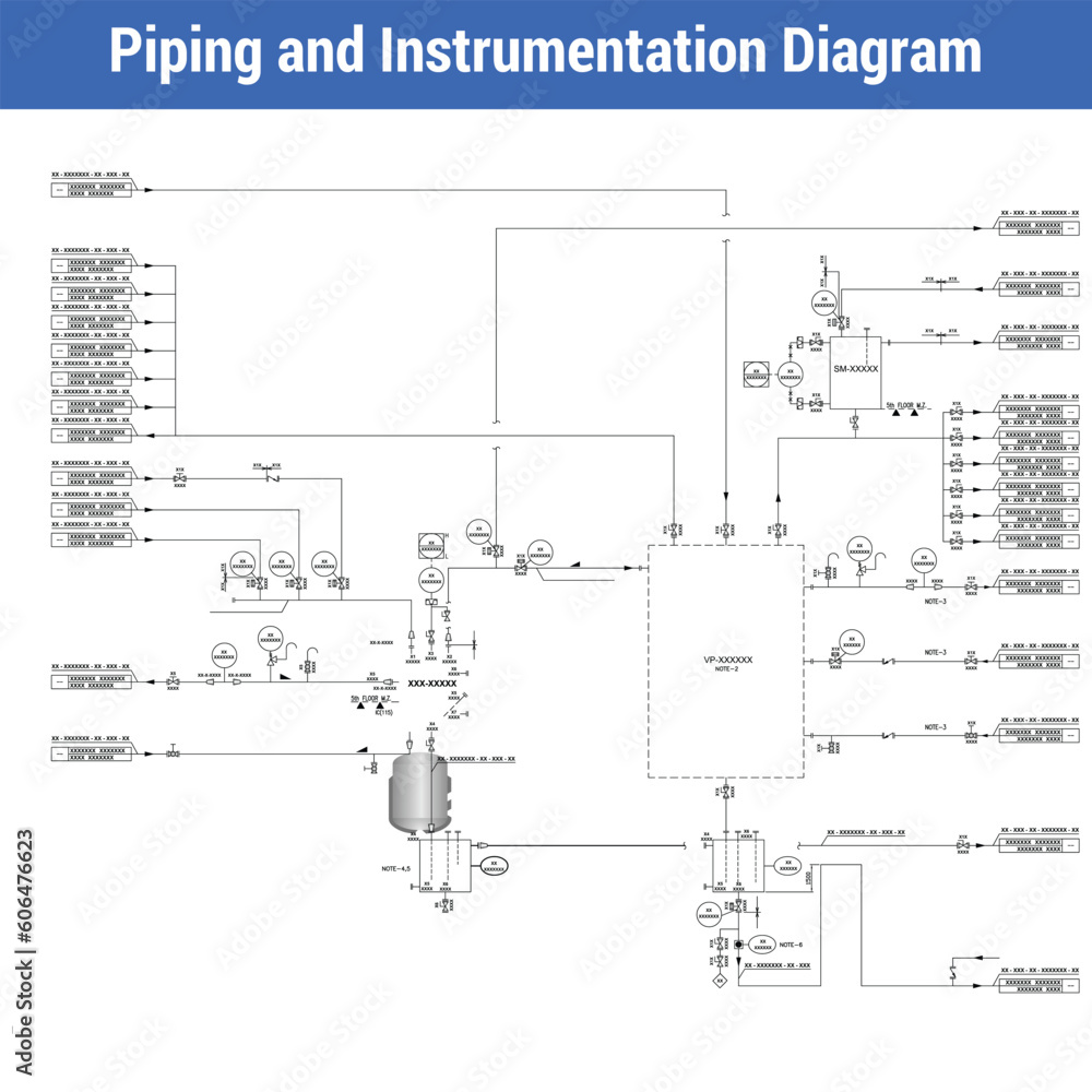 Vector Illustration for Piping and Instrumentation Diagram Vector Illustration for Piping and Instrumentation Diagram