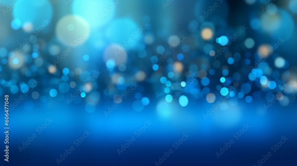 Abstract background blue blur gradient with bright clean and bokeh. AI generative.