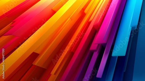 beautiful modern rainbow color spectrum stripes and geometric shapes as futuristic abstract background. Generative ai