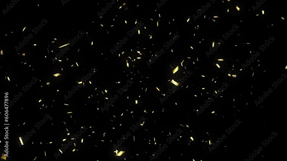 realistic shiny golden confetti texture isolated on black background ...