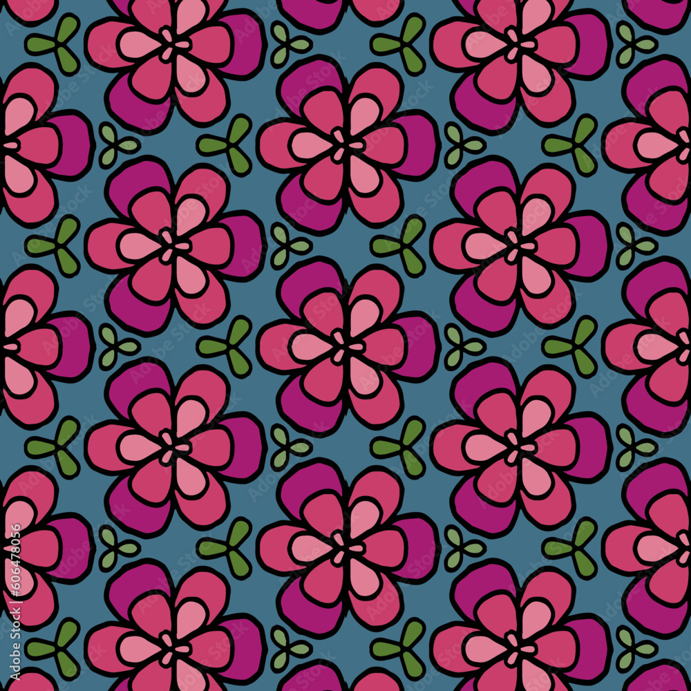 seamless pink blue and green vector floral pattern seamless pink blue and green vector floral pattern