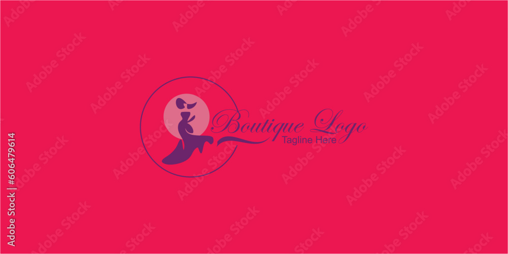 Boutique logo design with modern style| premium vector - obrazy, fototapety, plakaty 