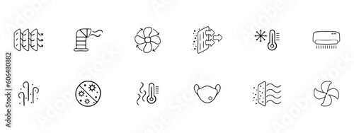 Virus protection icon set. Stay safe and secure with this comprehensive collection of icons representing various measures and tools. Virus protection. Vector line icon for Business