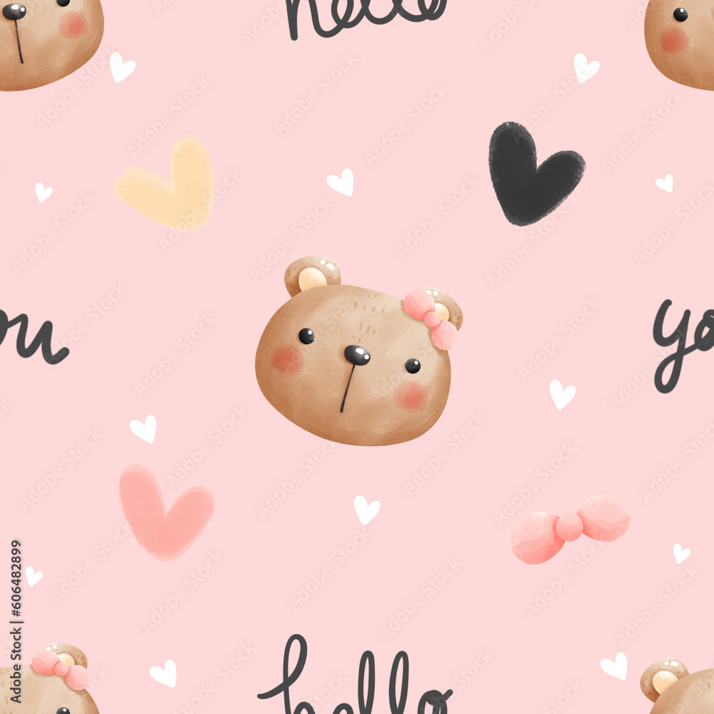 Baby bear seamless patterns