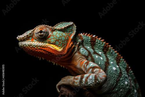 Macro picture of chameleon  Generative ai