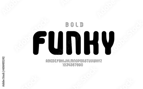 Playful colored italic font, thick rounded children alphabet, modern trendy bold letters and numbers, vector illustration 10EPS